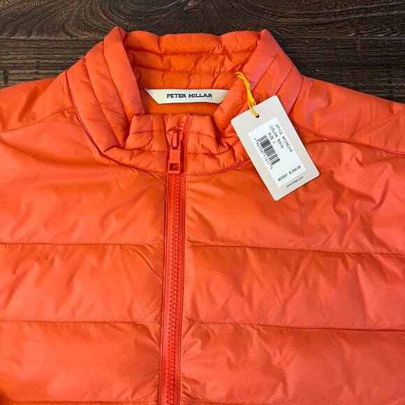 Peter Millar All Course Quilted Puffer Jacket in Burning Sunset Size Large NWT - Picture 4 of 12